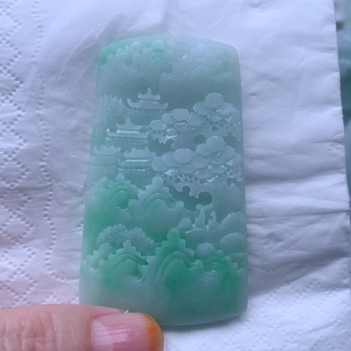 定制翡翠未镶嵌挂件山水挂件