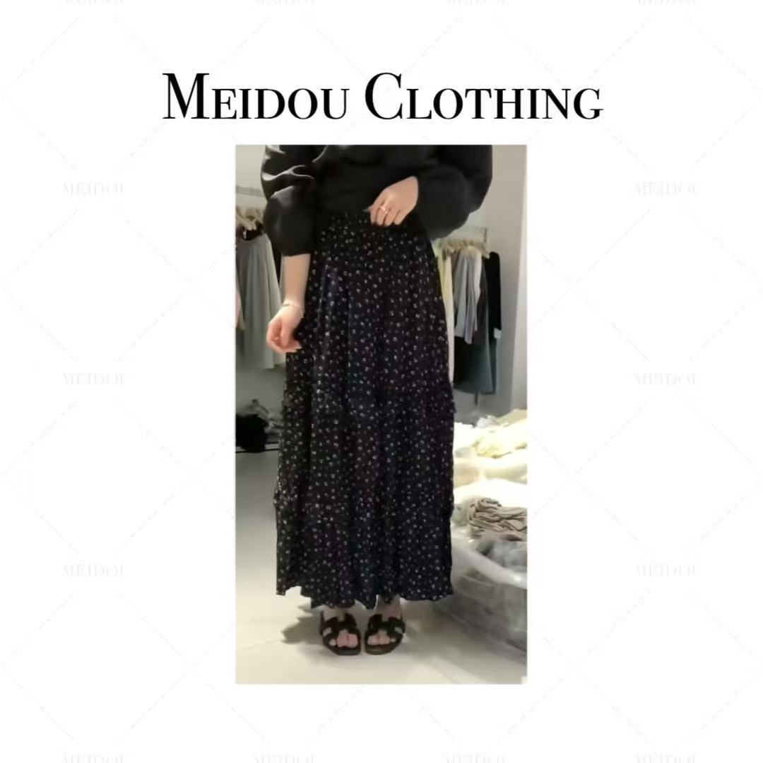 MEIDOU-1263【碎花半身裙】法式高腰宽松显瘦中长款a字大摆伞裙