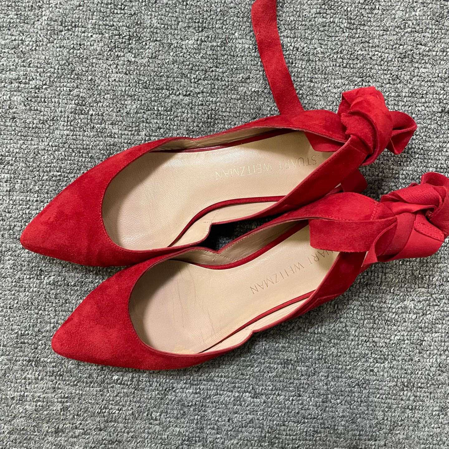 95新 StuartWeitzman SW 圆头绑带一字带凉鞋  35.5码/12765