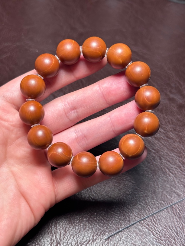 梅林铁核四花原生态1.55橄榄核正圆光珠14颗精挑精选