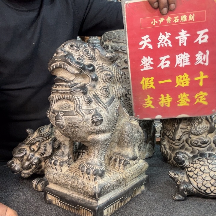 骑***！石材天然青石雕刻
