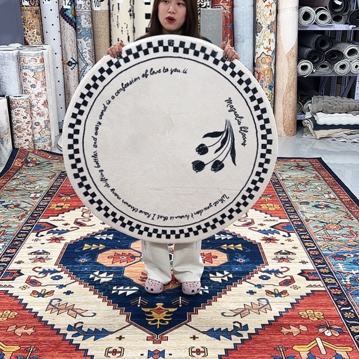 混纺尺寸误差正负1-3厘米棉布底直径一米圆加厚仿羊绒特价福利