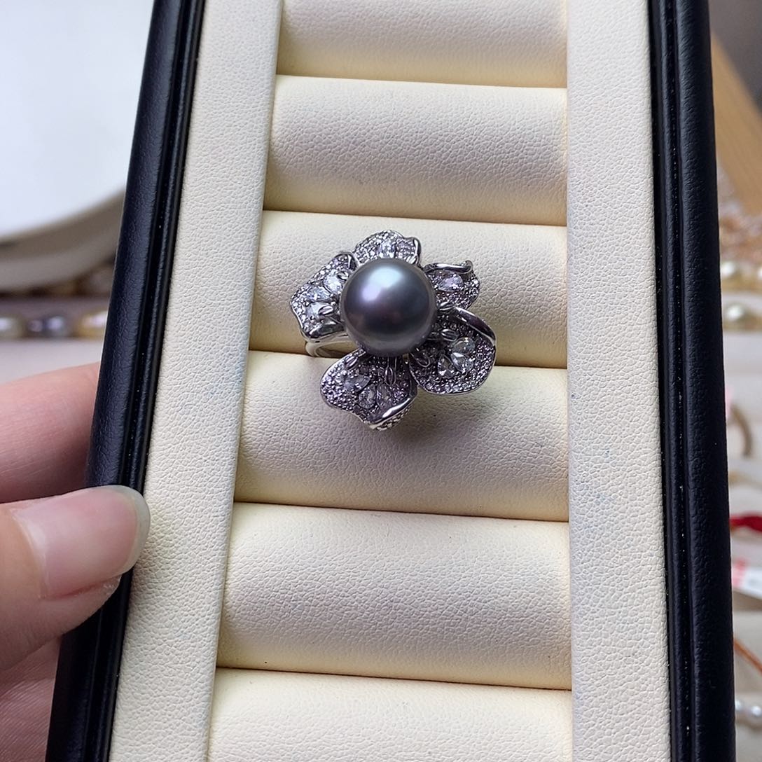 海水珍珠戒指银S925镶嵌