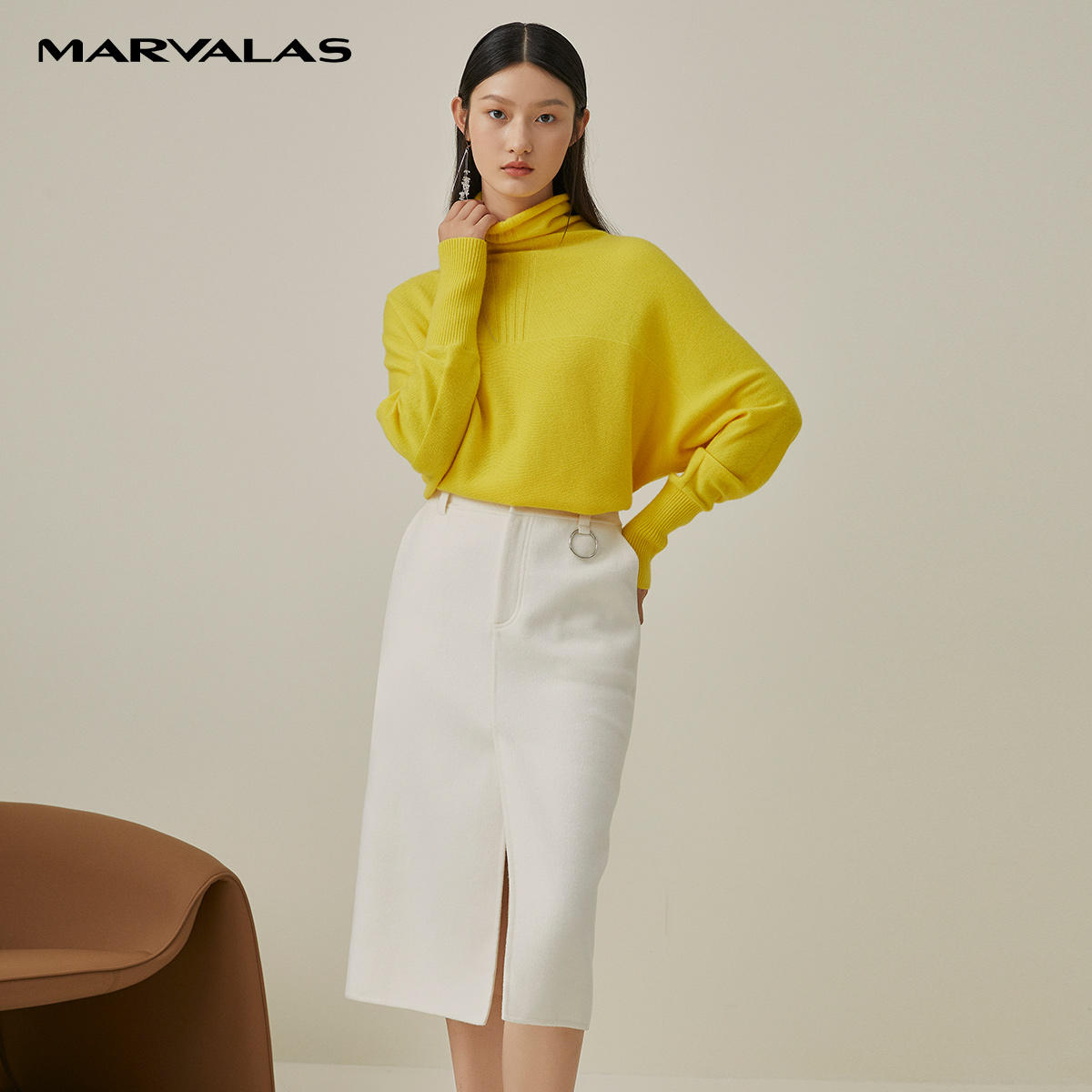 【小花专属】羊毛呢半身裙包臀裙气质中长款裙子230656-96550