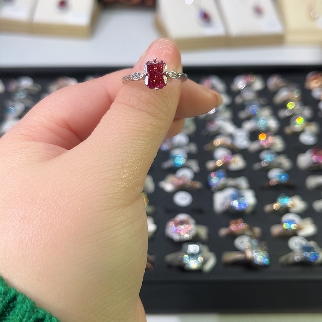 莫桑石非金属SH K白挚爱长方西柚冰花两卡-21