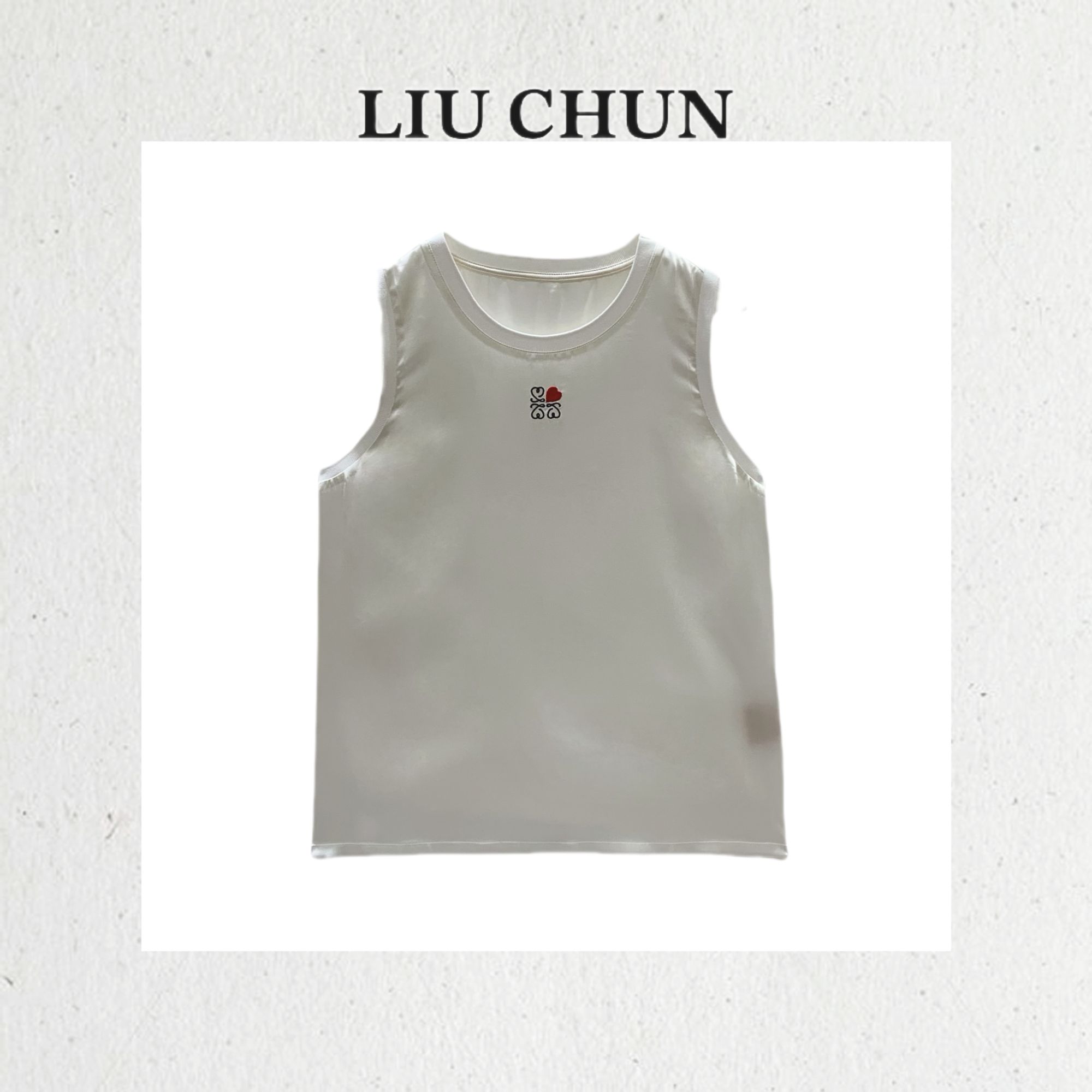 【爱心刺绣】CHUN家四方花弹力缎背心