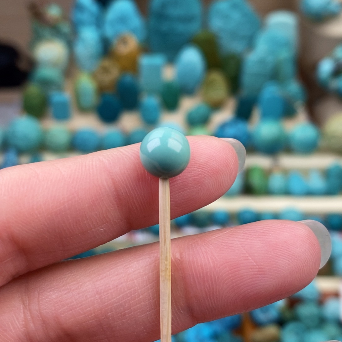 绿松石珠宝奇石未镶嵌7.9mm