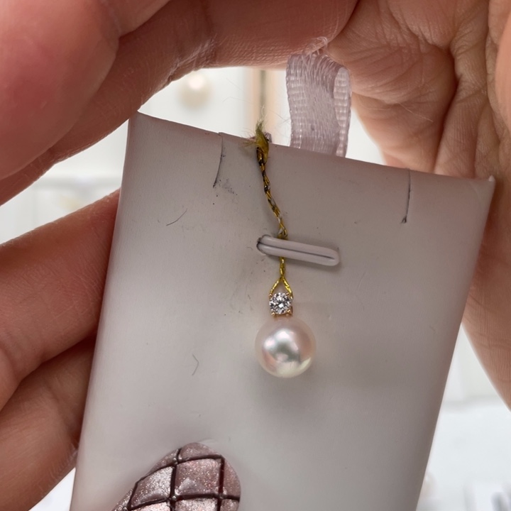 海水珍珠颈饰18K金镶嵌9-9.5mm