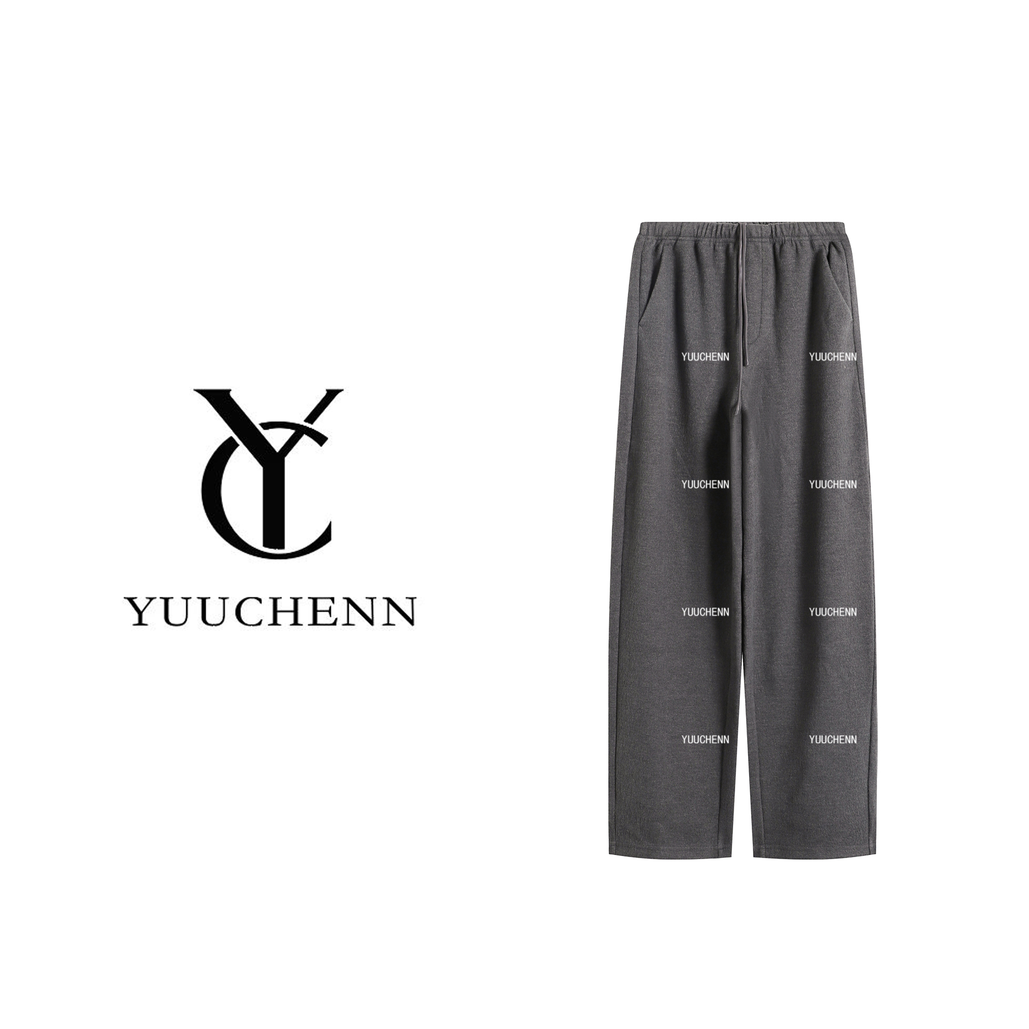 YUUCHENN运动风厚款休闲裤女秋冬时尚运动阔腿裤CC1D2613