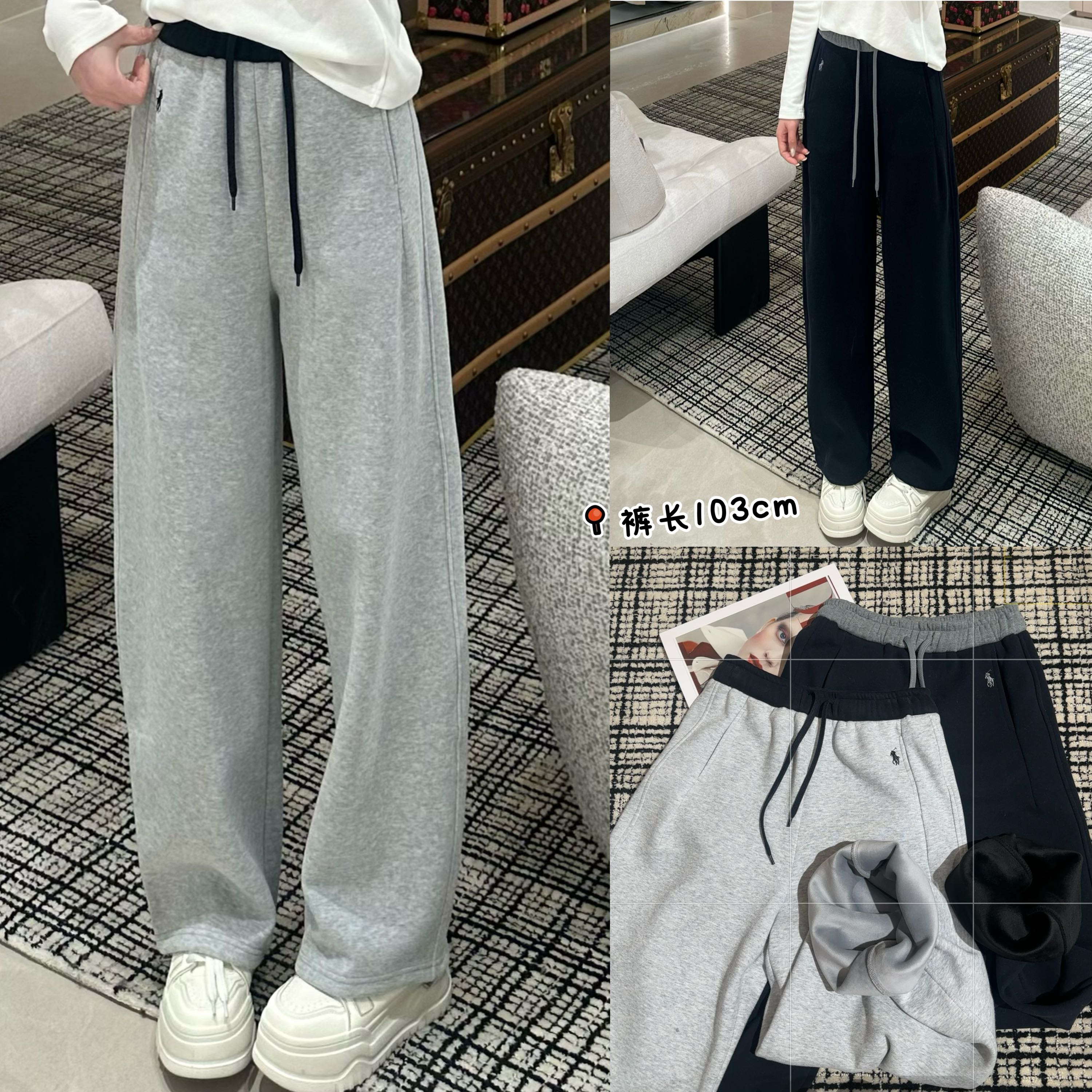 【YOUTH FILM】战马~刺绣加绒卫裤8563