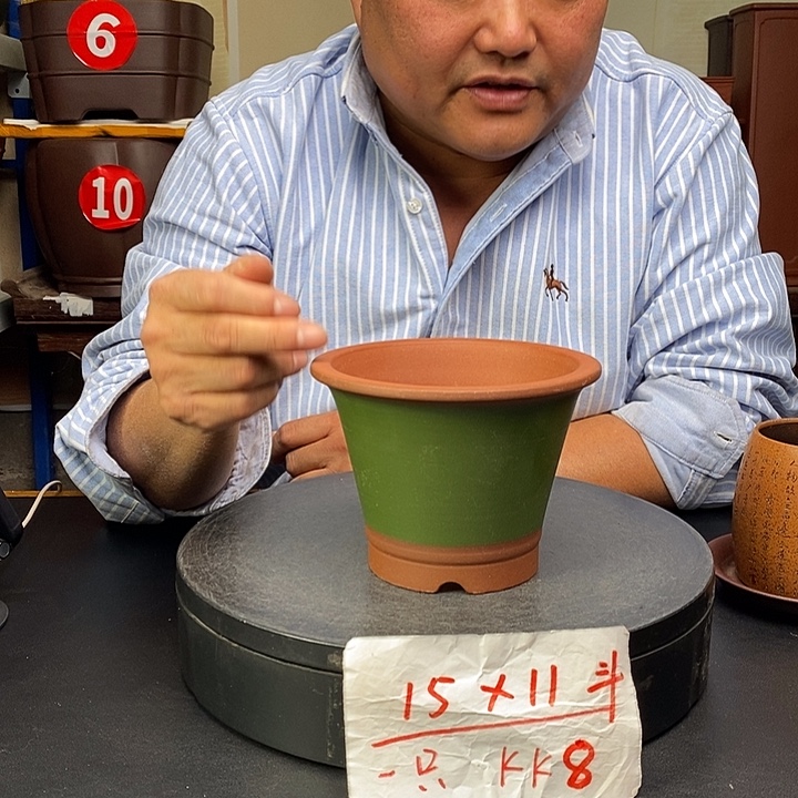 紫砂花盆货号一只K8