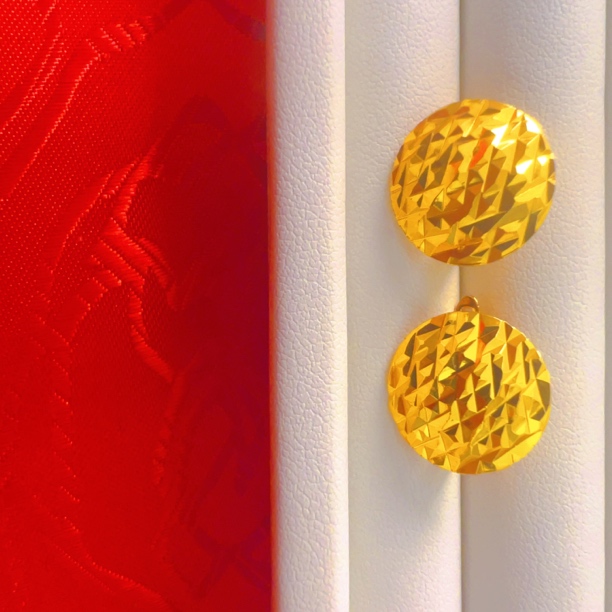 铜合金耳饰 EH051新款时尚休闲百搭轻奢圆形车花满天星耳环