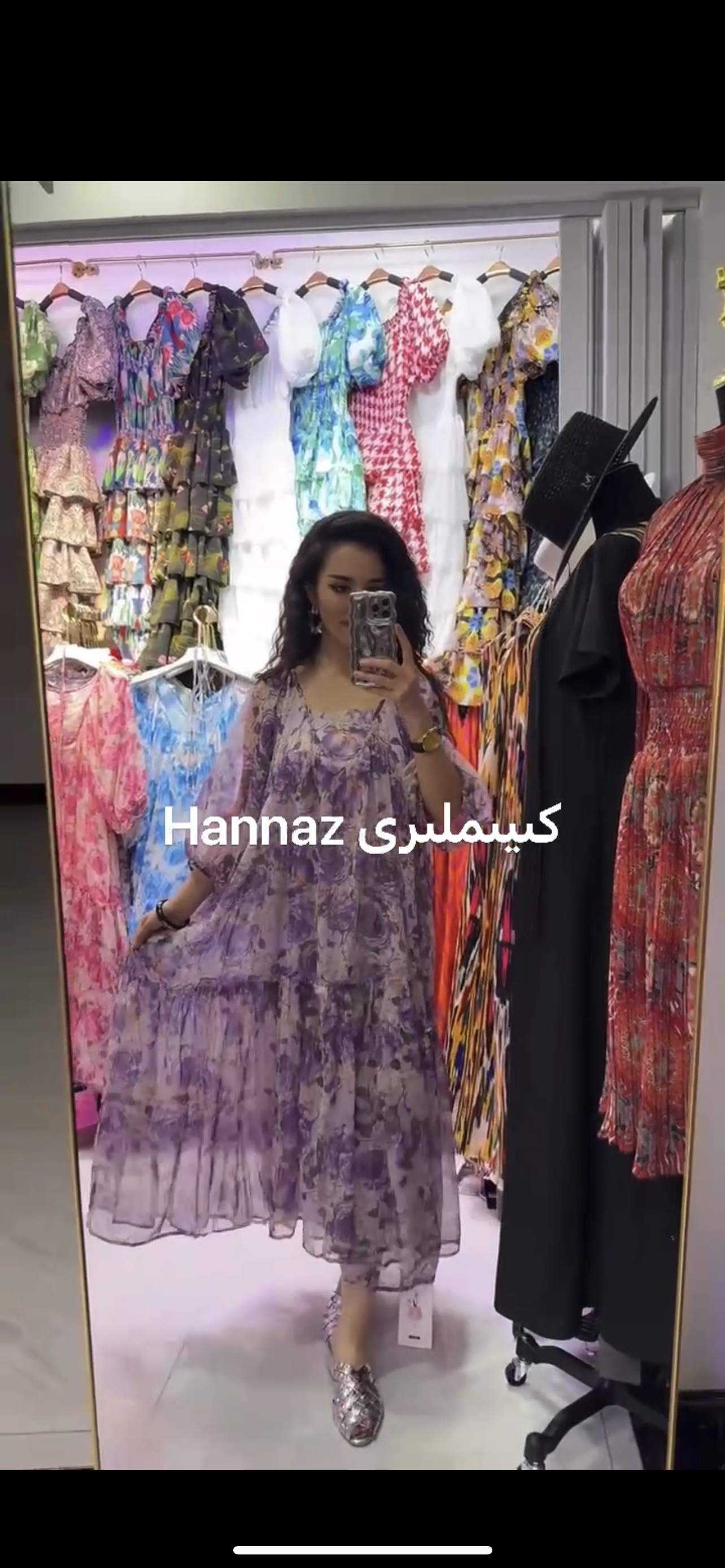 夏季新款法式桑蚕丝宽松时尚v领碎花中长款女士连衣裙