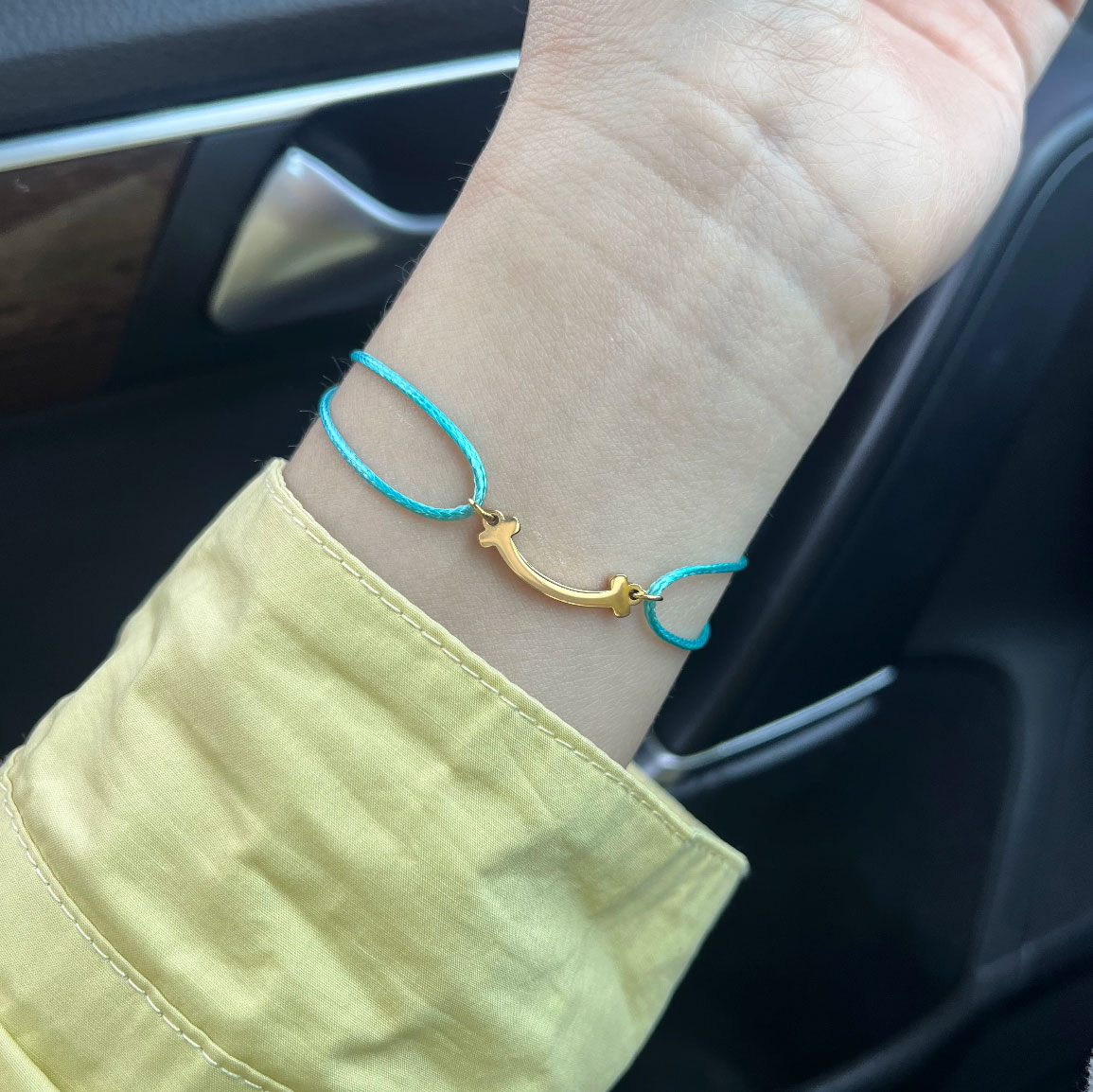 钛钢锆石手链 钛钢微笑编制手绳莎莎同款不掉色手链