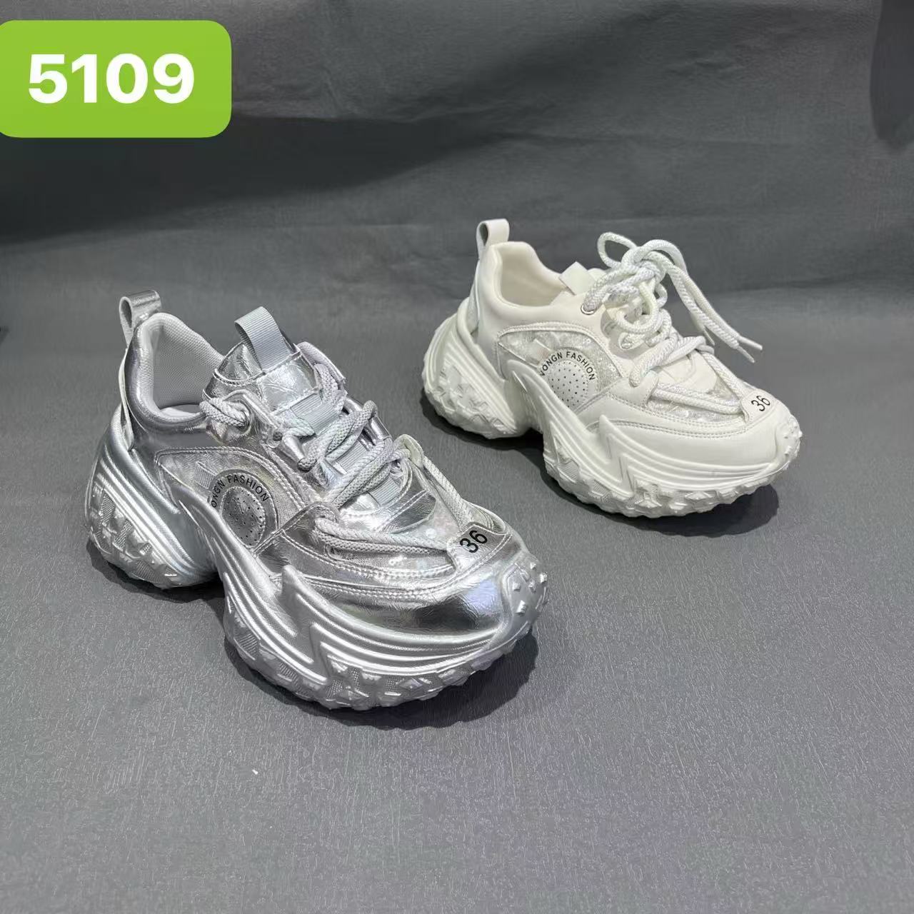 格姐家~单网亮片洋气女士老爹鞋5109（鞋跟6厘米）