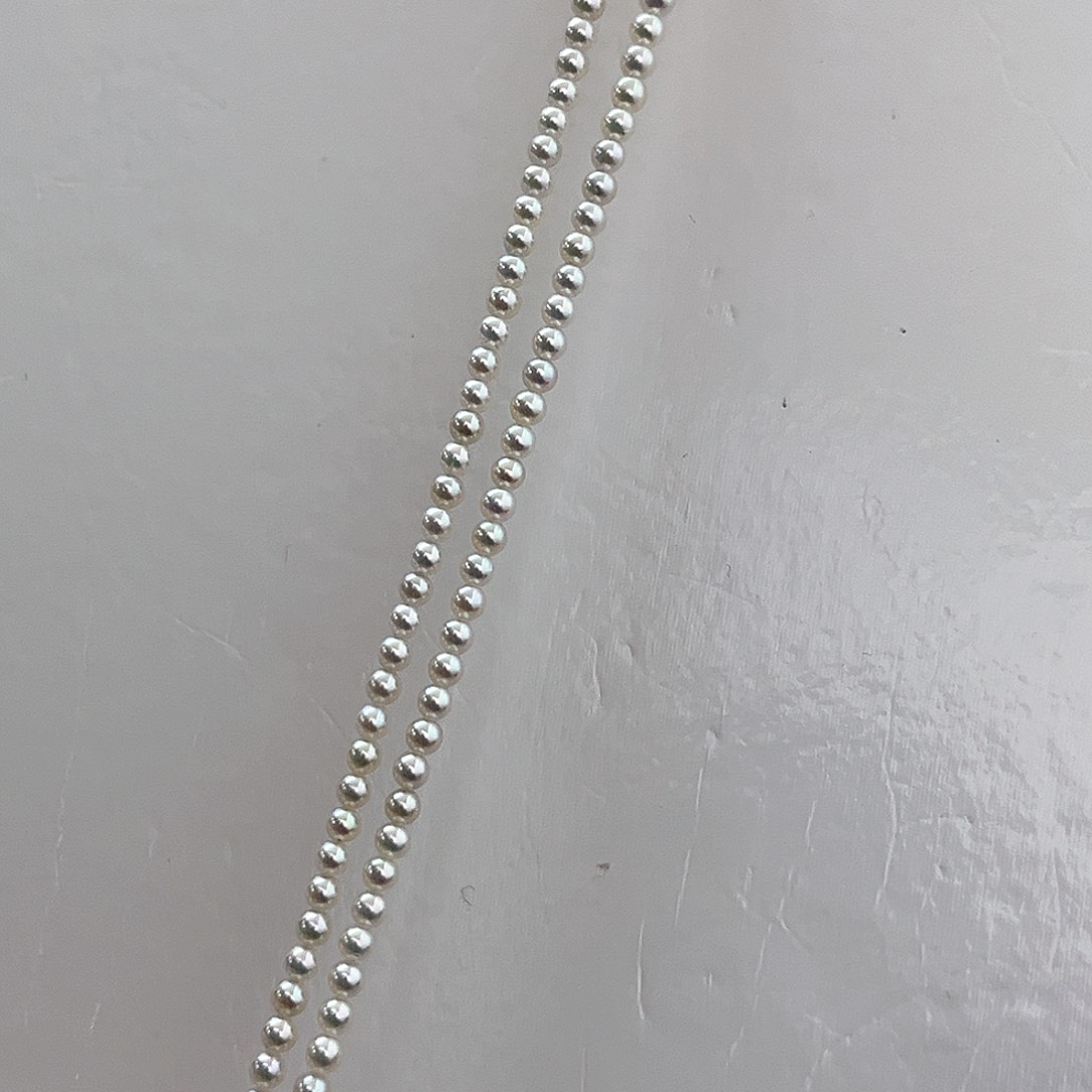 海水珍珠项链18K金镶嵌3.5-4真科研证书小米珠