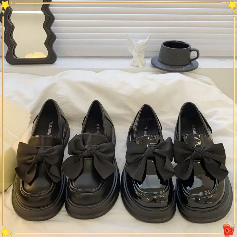 公主风黑色流苏春季小皮鞋软底演出上学穿的鞋洛丽塔乐福鞋子D484