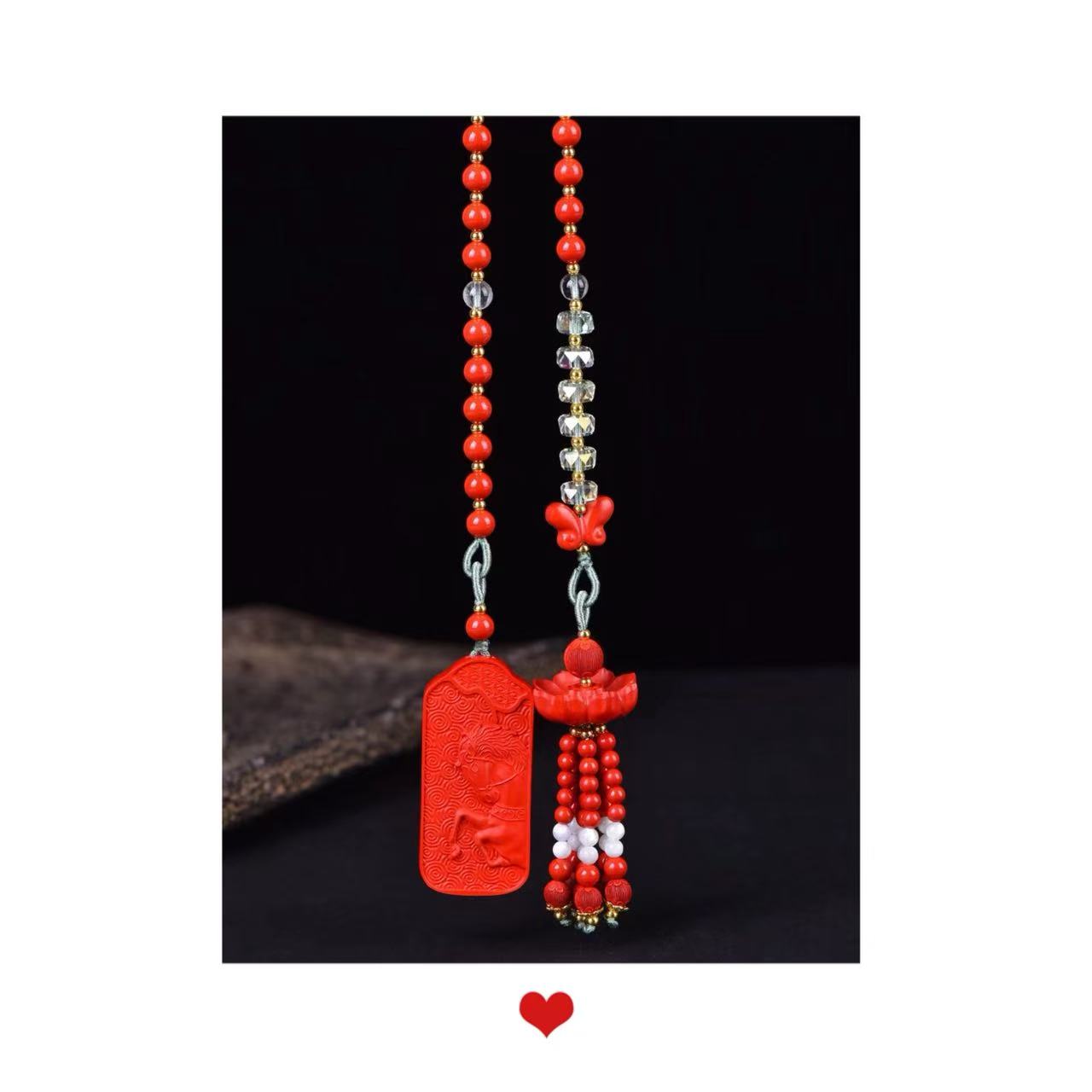 【孫.先生-春节吉祥品】-朱砂力量+水晶力量马到成功车挂