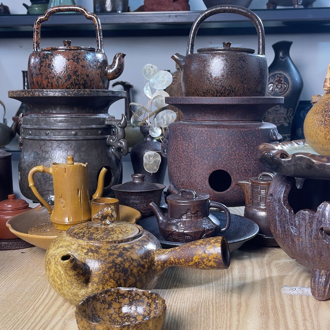 碟紫砂粗陶实用茶器