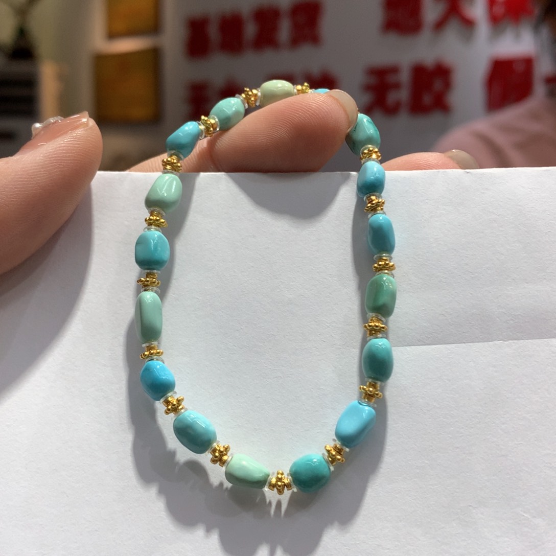 绿松石单圈银S925镶嵌