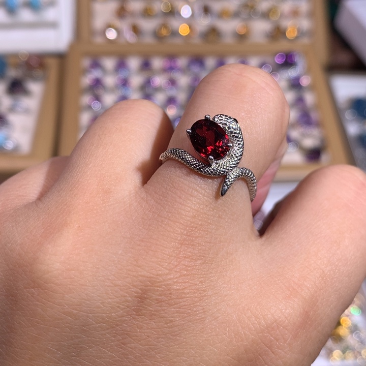 【闪购商品】水晶戒指银S925镶嵌戒指