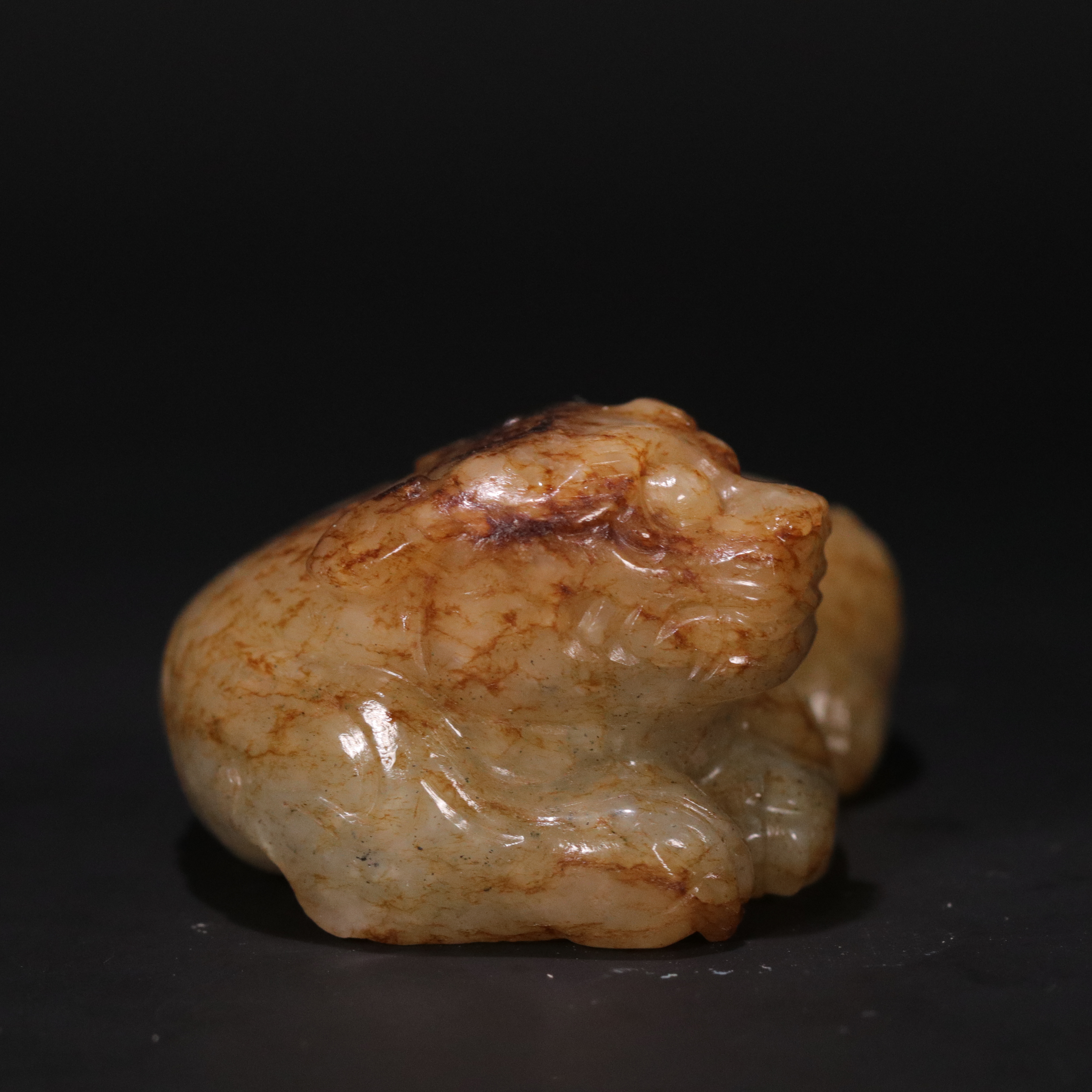 明和田玉瑞兽花件-NX