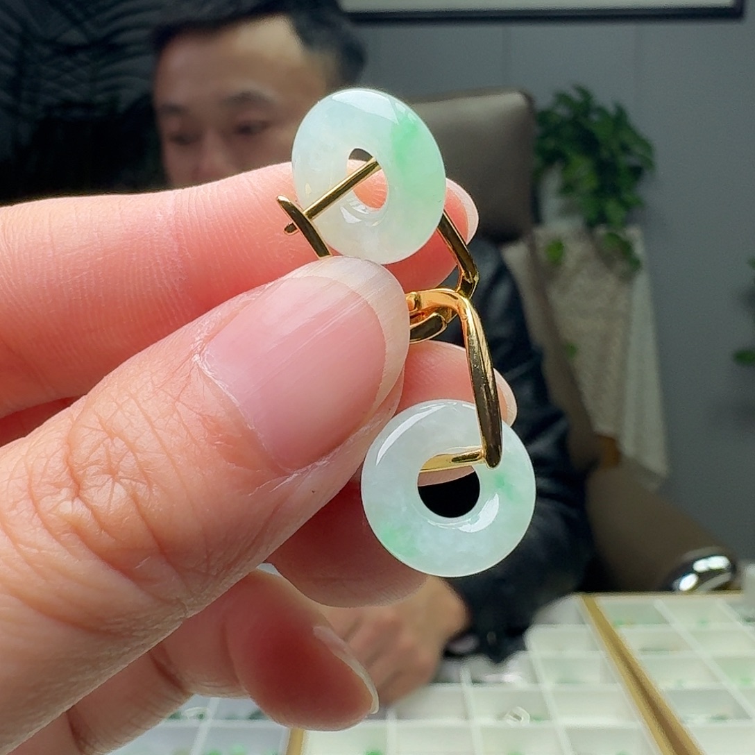 翡翠银S925镶嵌耳饰多样性发货其一