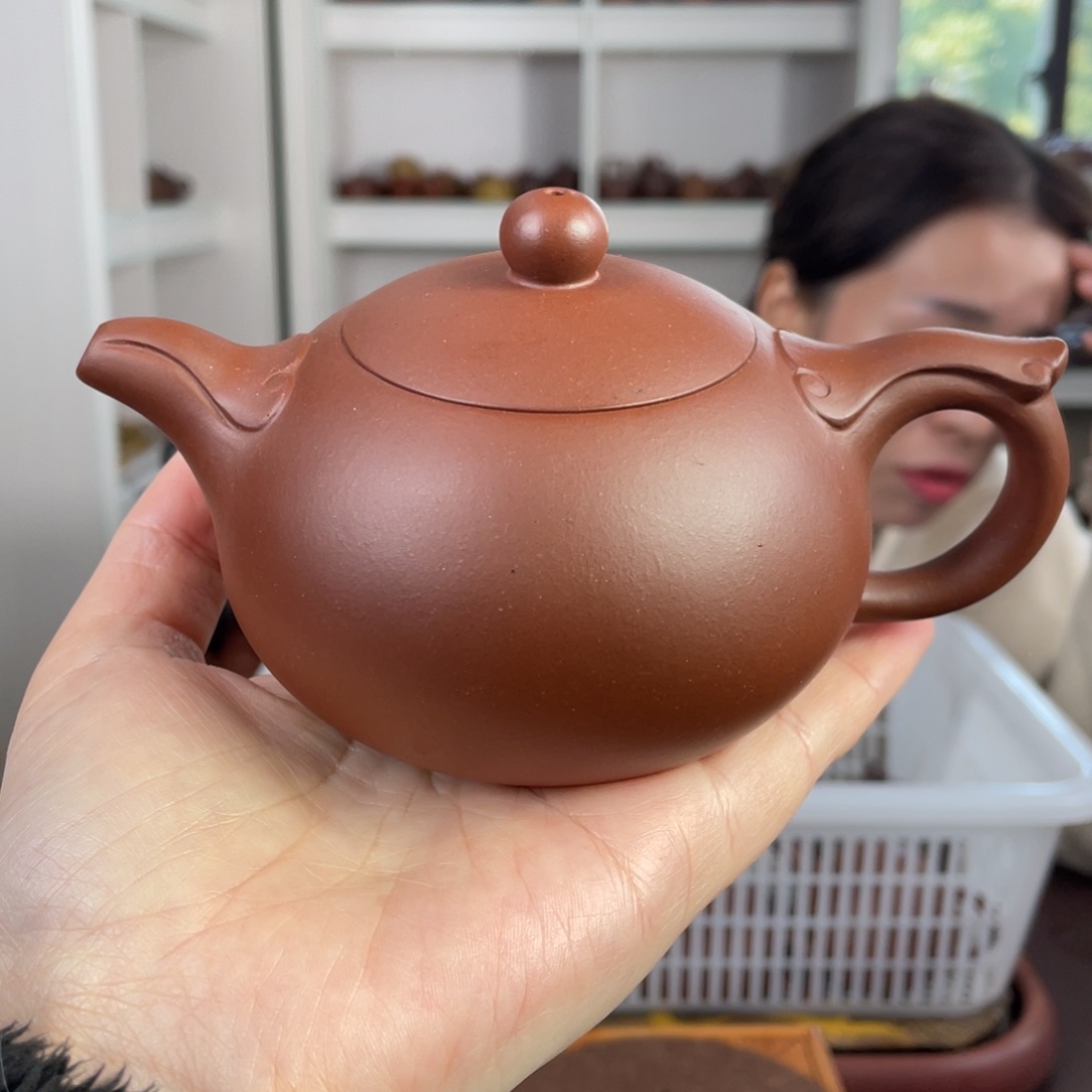 紫砂茶壶红清水如意240cc