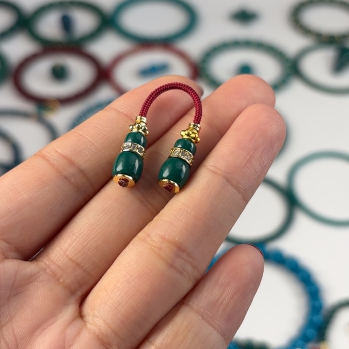 颈饰玻璃紫**来弟子珠套装同色