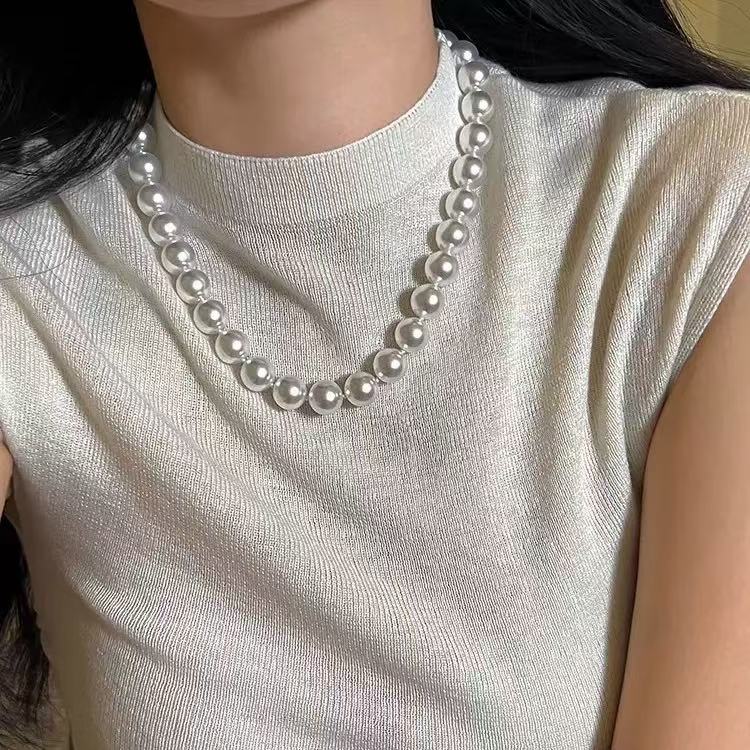  【绍兴龙华】大点位项链9白色送妈妈礼物s9060