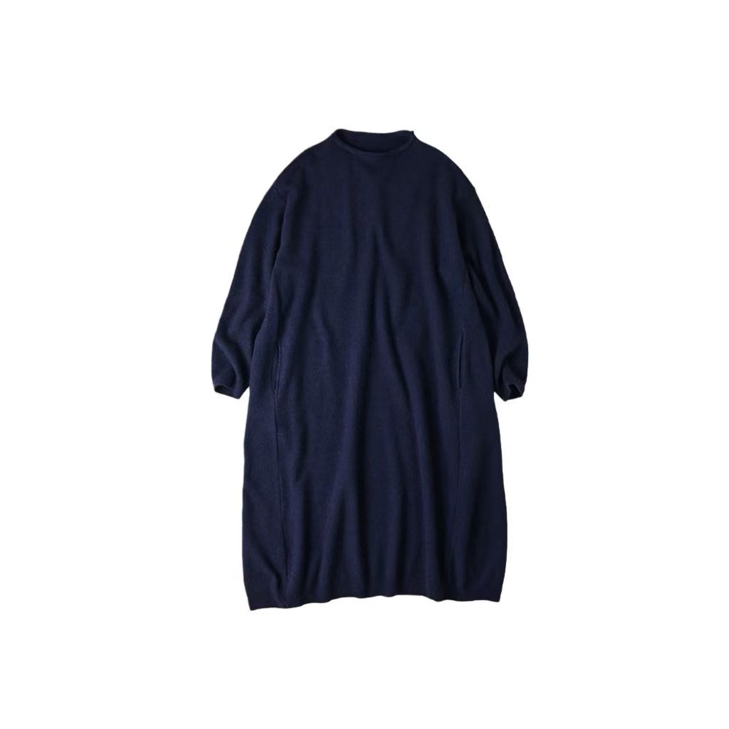 【LLE】简约复古日系优雅纯羊毛长款针织连衣裙JJ20526