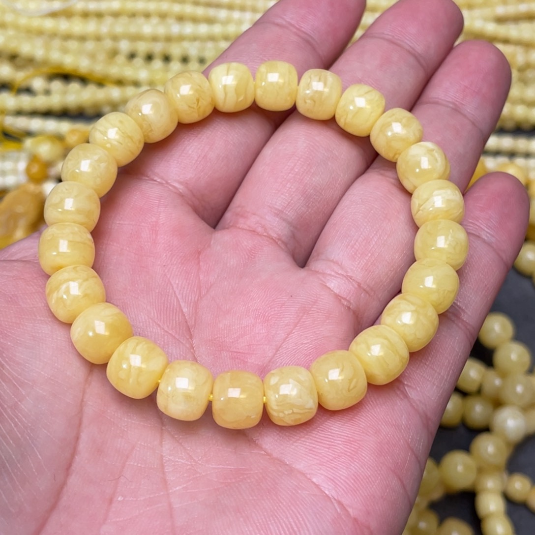 蜜蜡裸石未镶嵌蜜蜡手串9.4mm