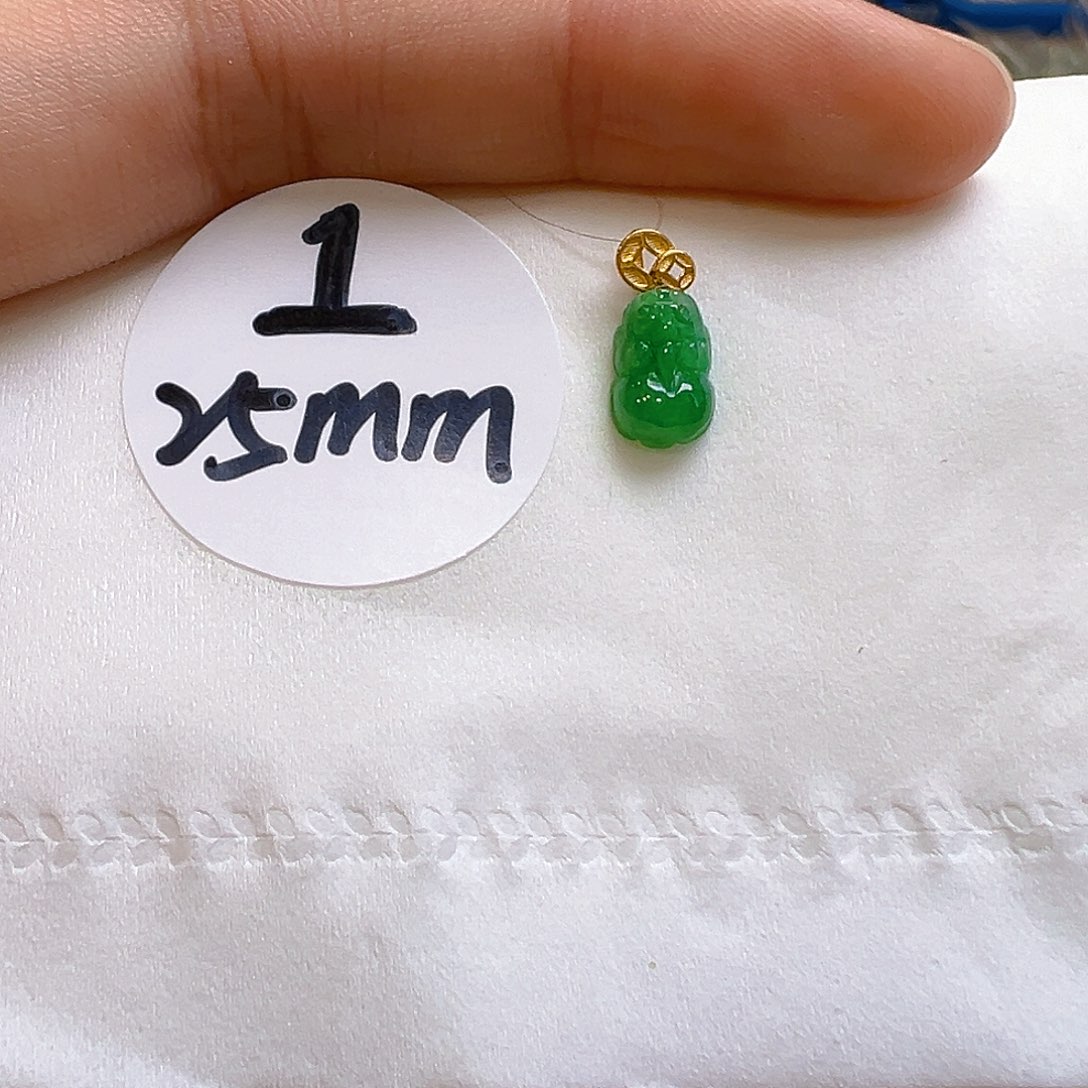 翡翠18K金镶嵌吊坠(不含链)翡翠