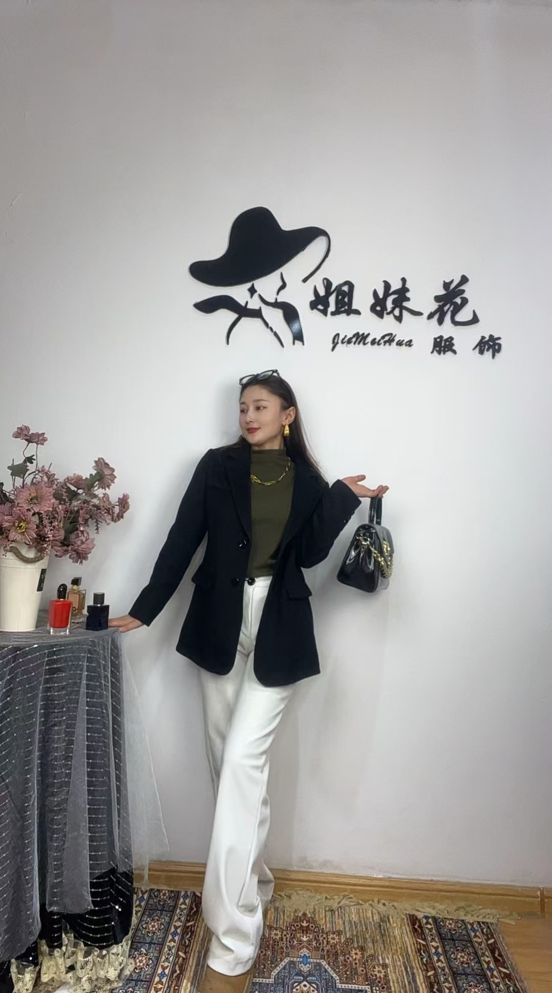 短款女百搭西装领西装设计师双排扣修身型羊毛绒外套