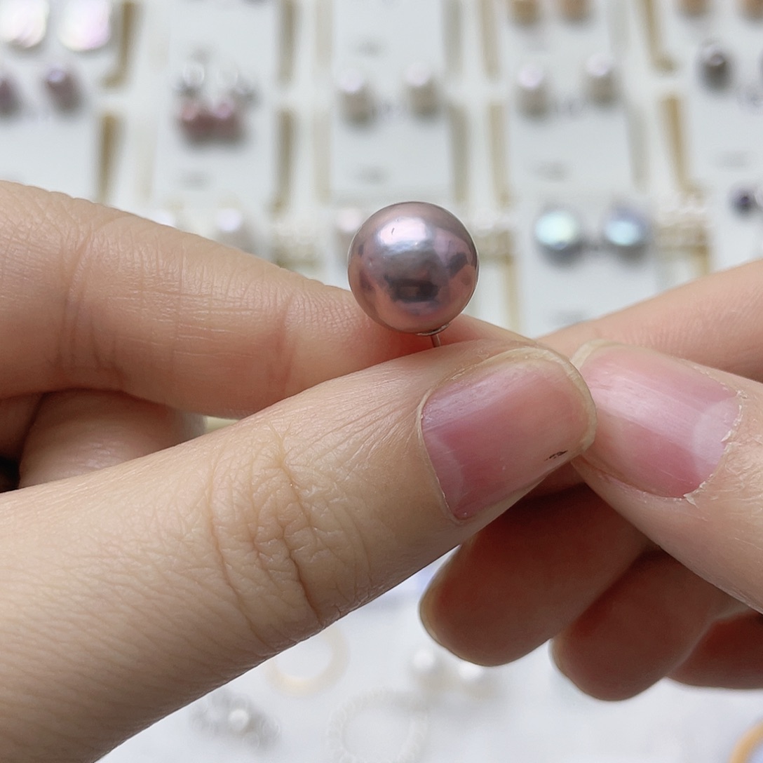 d***i耳饰淡水珍珠银S925镶嵌