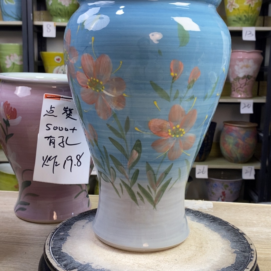 景德镇手工手绘陶瓷花盆