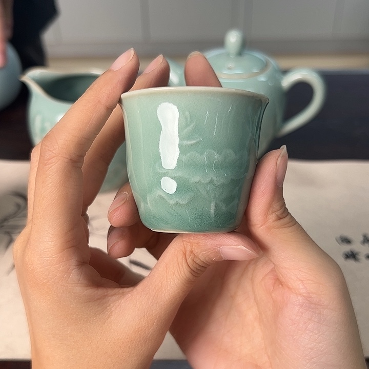 龙泉云间青瓷小米茶器