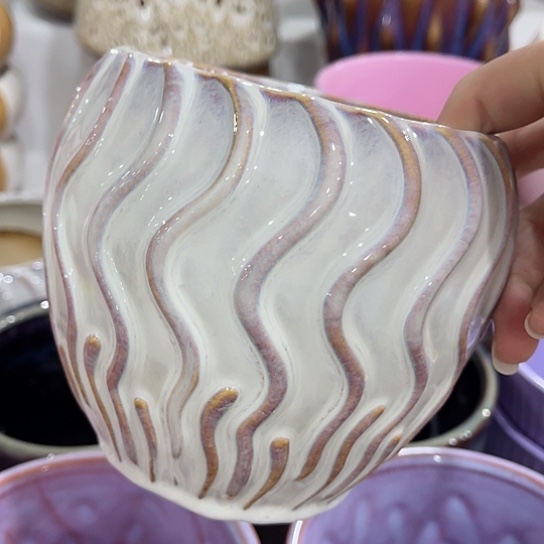 多肉绿植陶瓷花盆9.9包邮，有孔