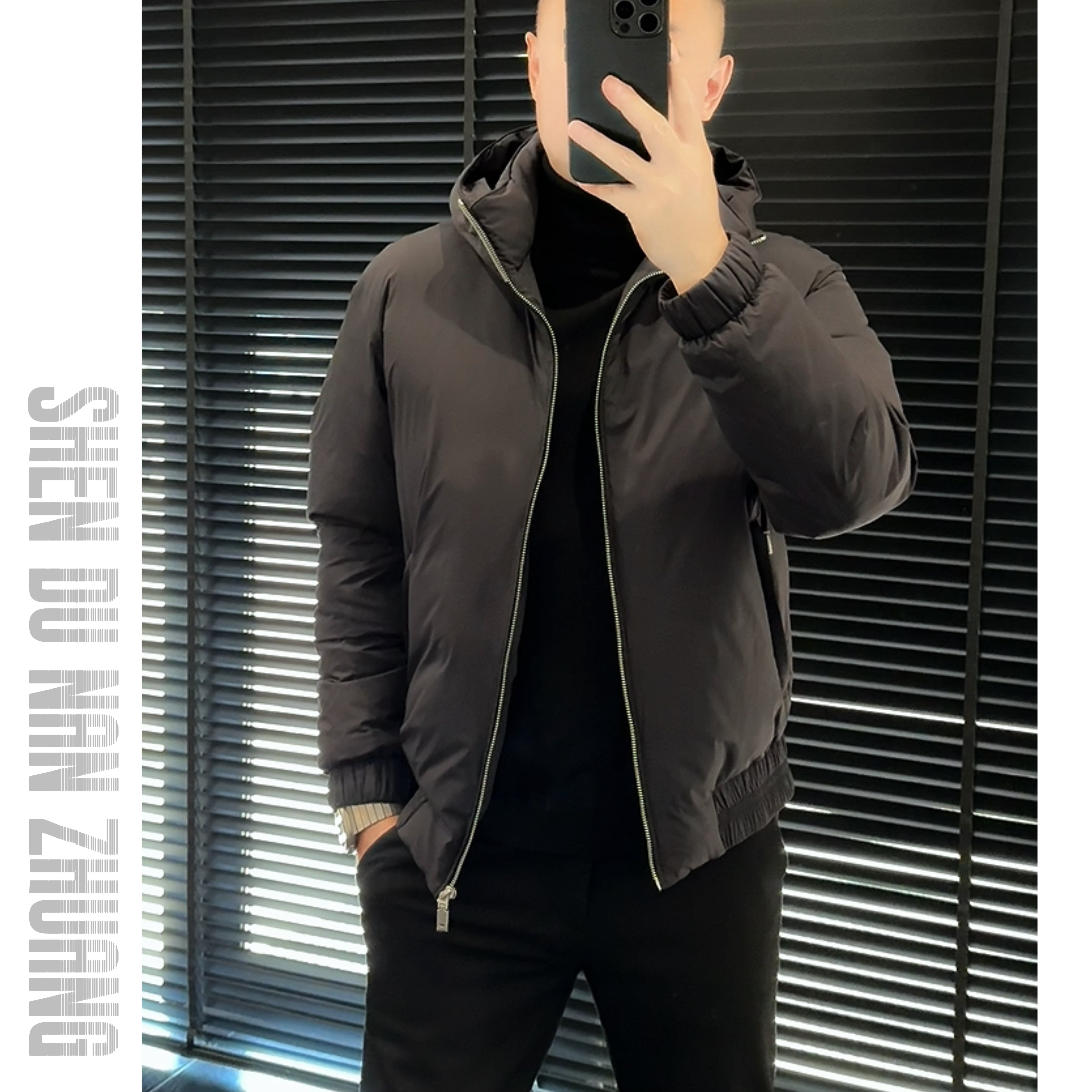 SHEN&DU男装｜“Downplus鹅绒”拼绵羊皮超轻连帽羽绒服夹克877812