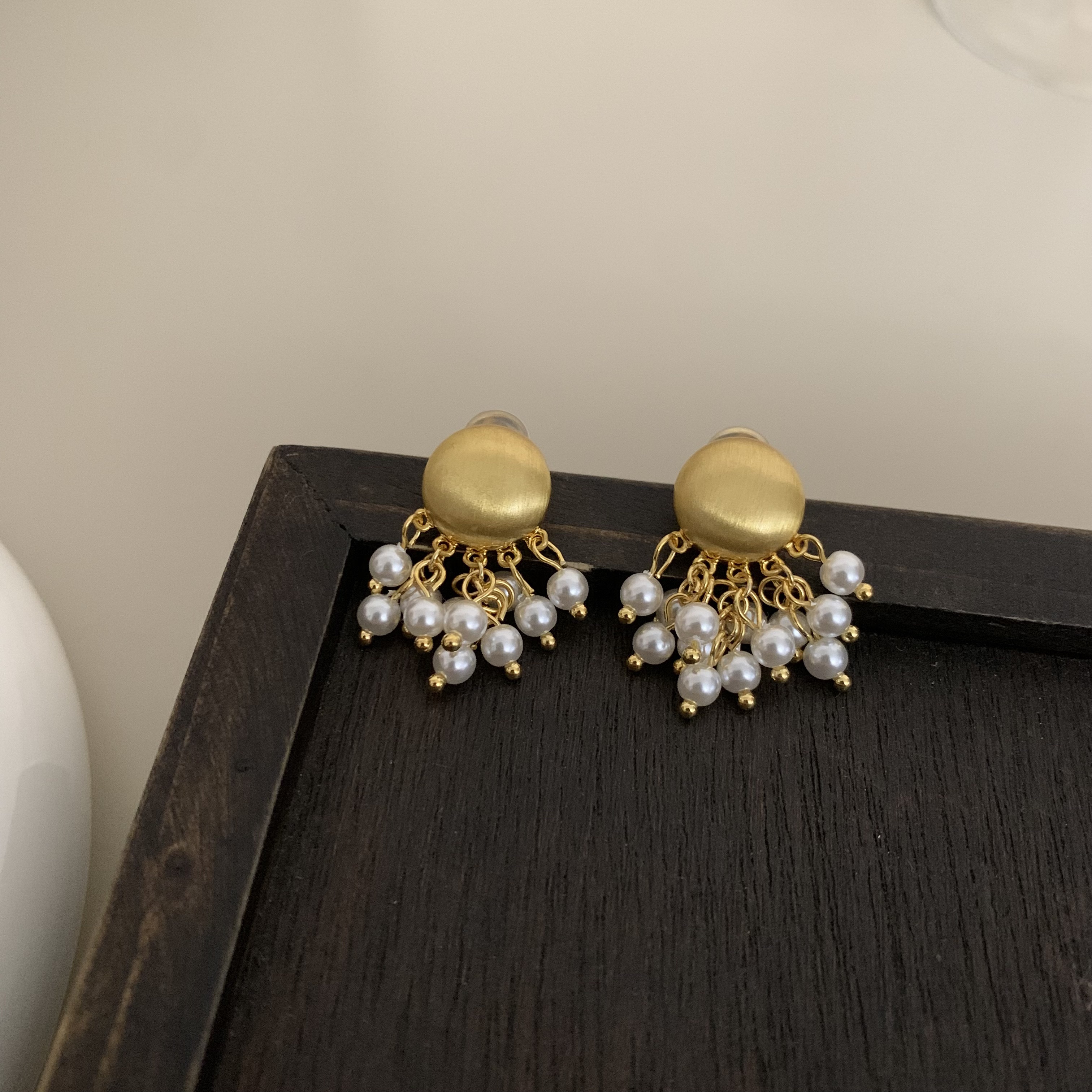 铜合金耳饰 A80金色女法式时尚耳环简约轻奢小众耳饰个性气质流苏