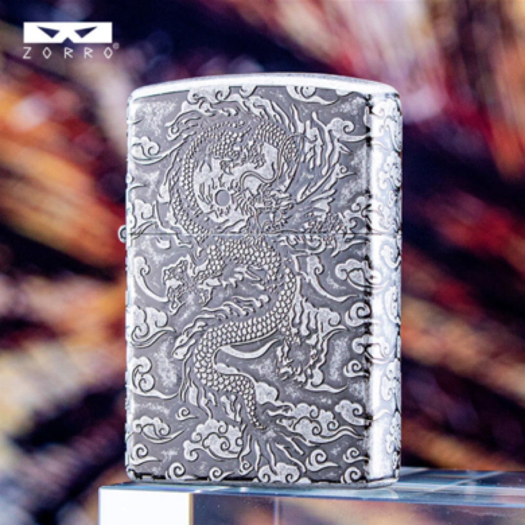 佐罗二代古银祥云龙煤油打火机(需自行配油)Z2-1104A