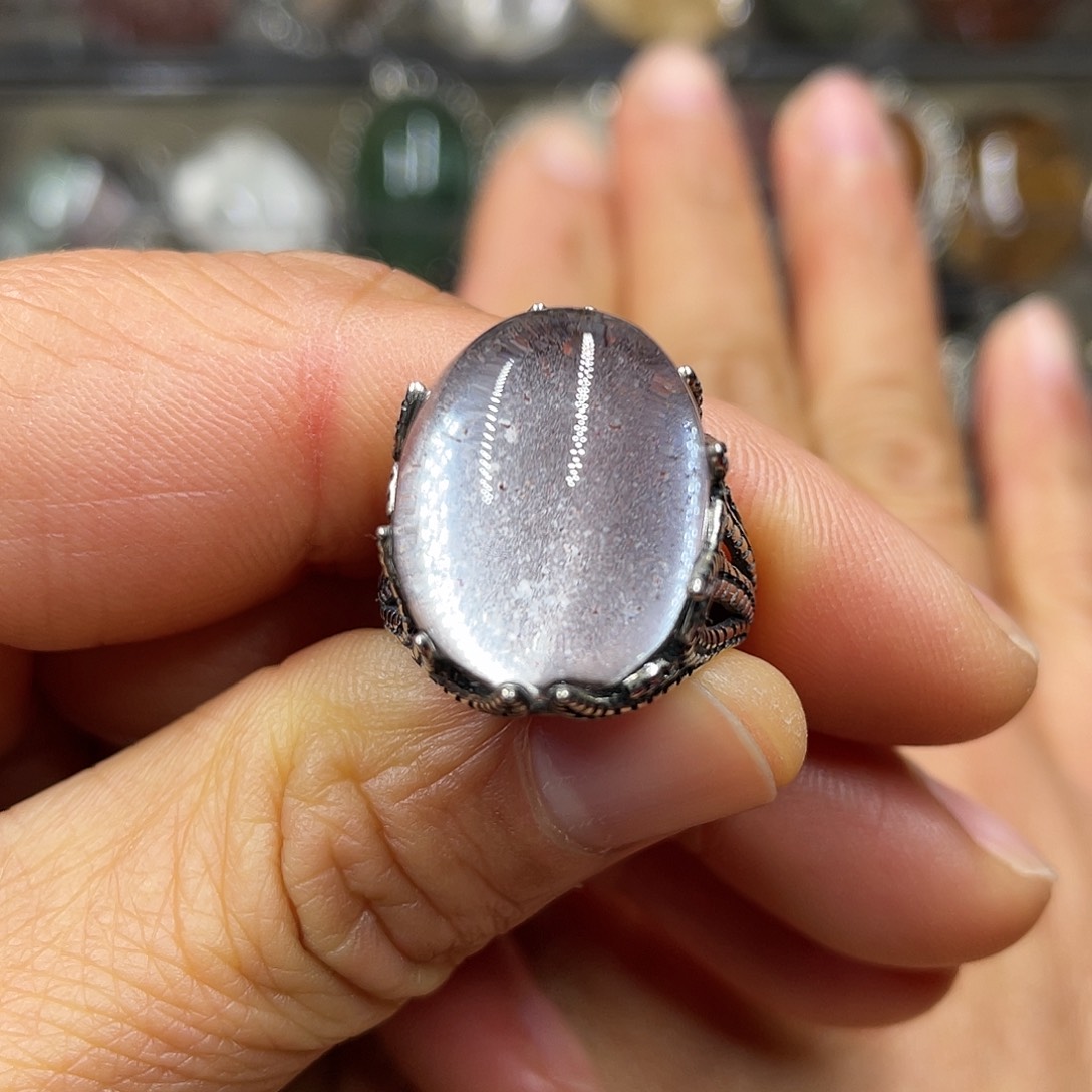 【闪购商品】水晶珠宝半成品银S925镶嵌戒指