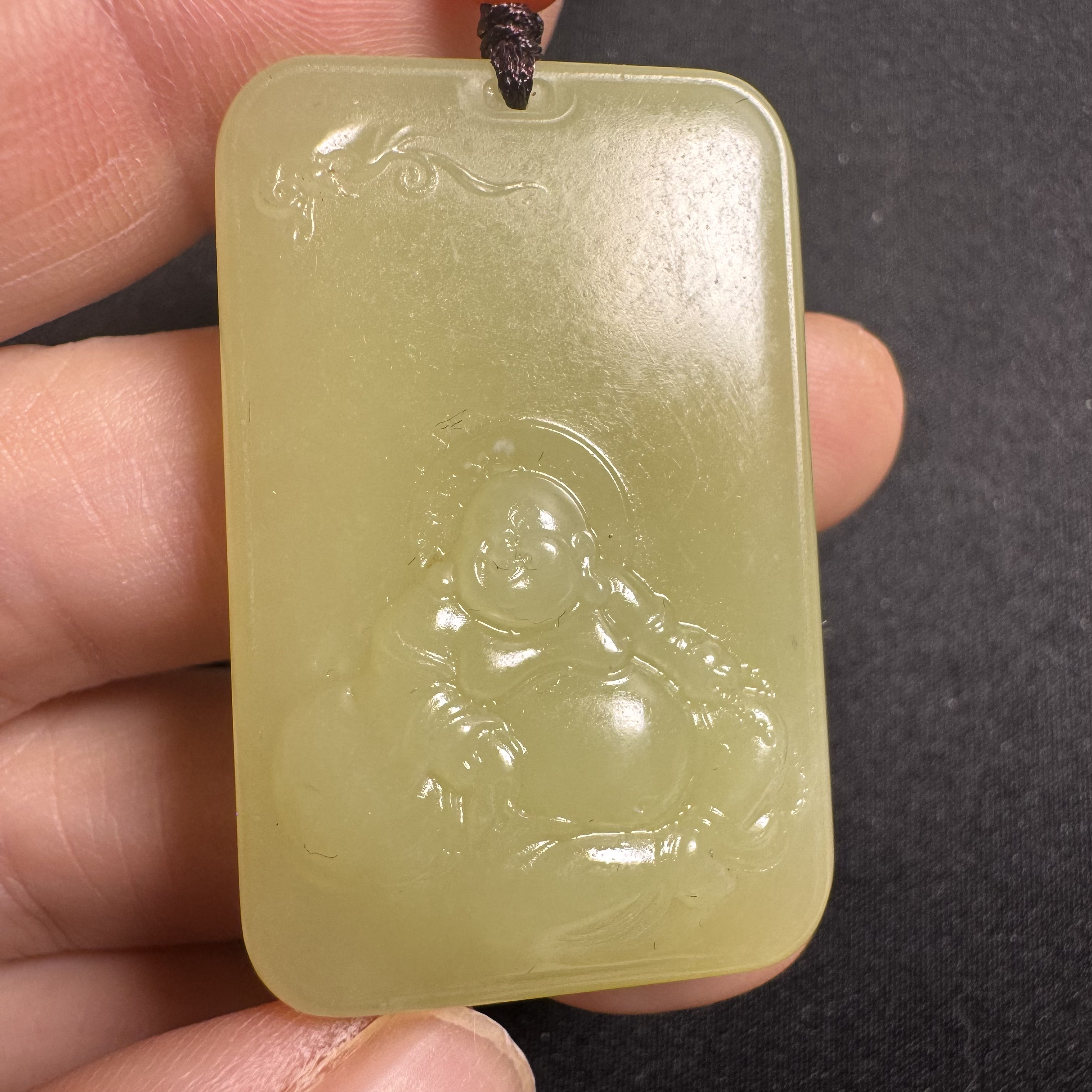 738-和田玉黄玉弥勒牌40mm时尚