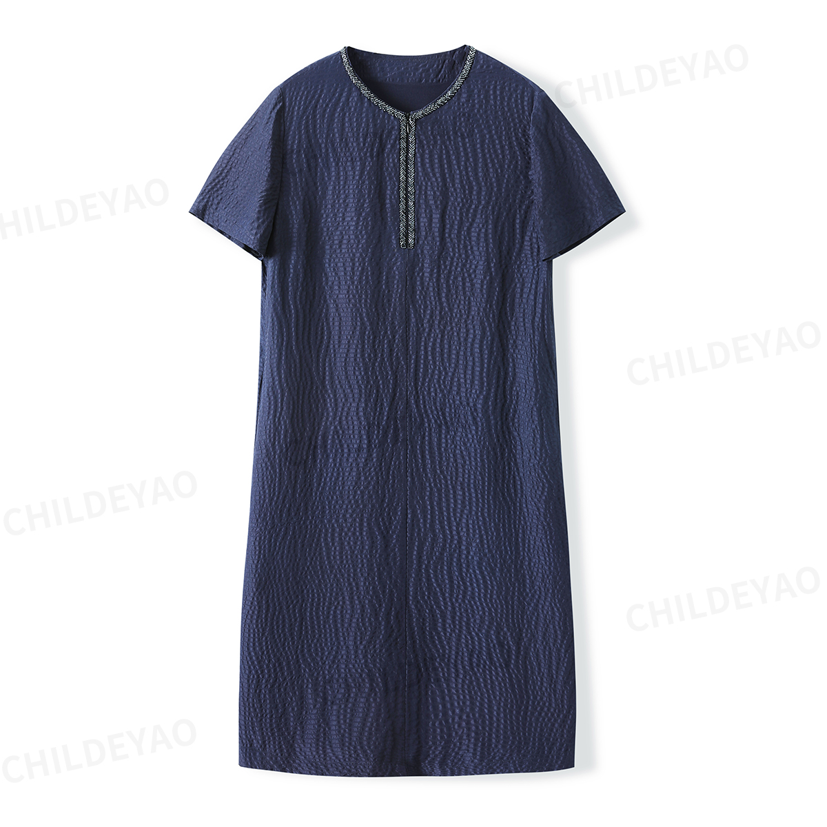 『云朵上的夏天』真丝泡泡纱肌理气质连衣裙L406024