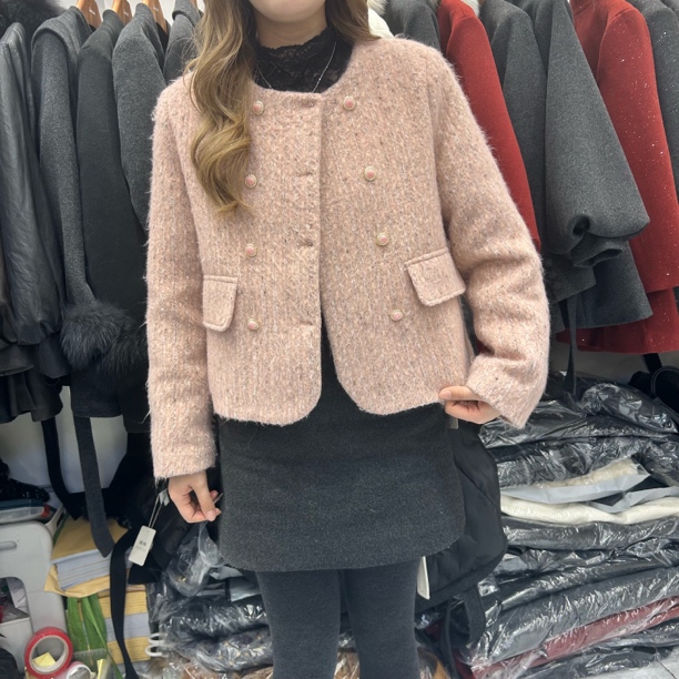 新款加厚小香风羽羽短外套5909