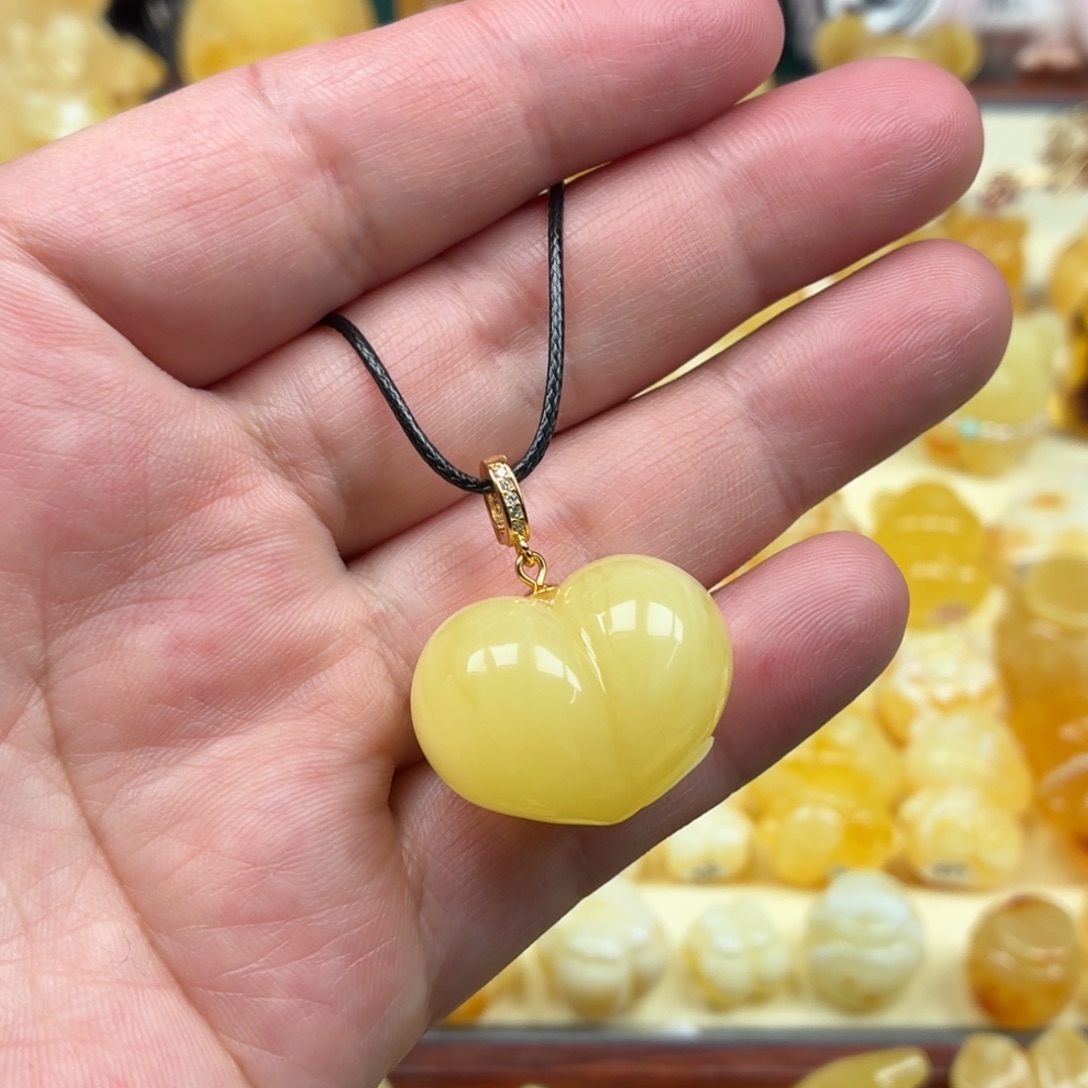 琥珀银S925镀金镶嵌裸石蜜蜡