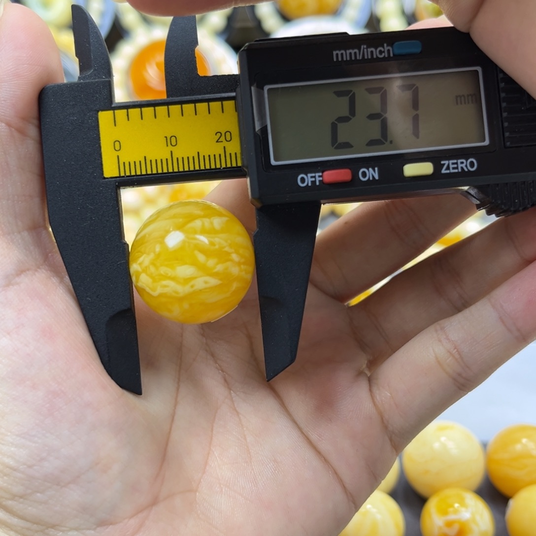 琥珀未镶嵌手串单珠圆珠