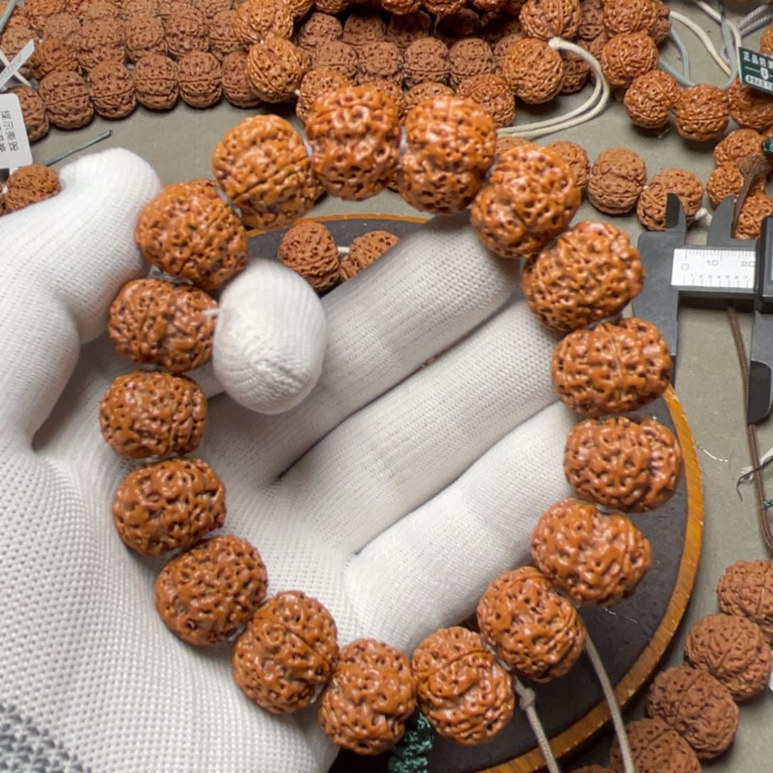 *****金刚菩提手串古龙纽扣五星梅花双龙头货20尺