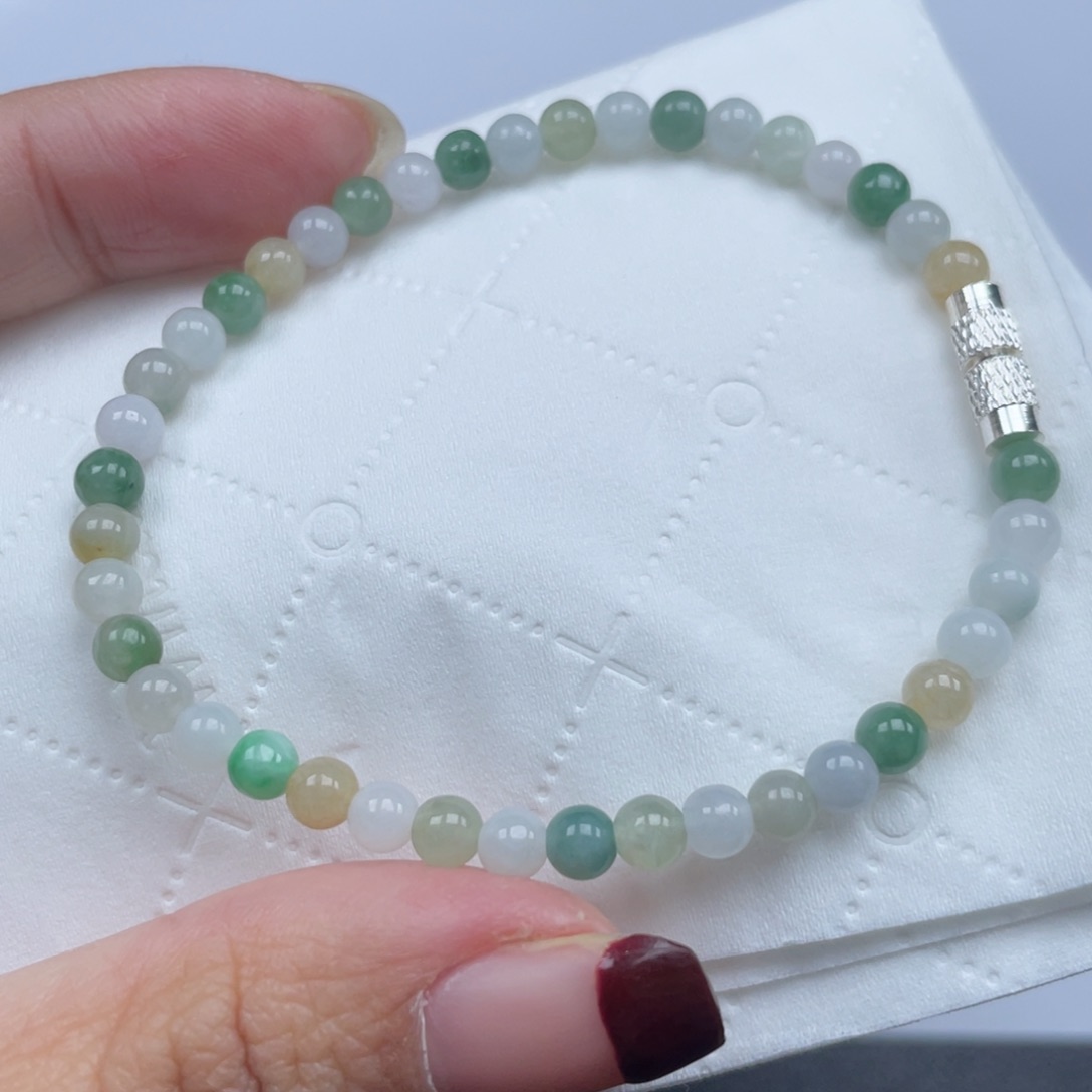 翡翠手链未镶嵌纯天然a货缅甸翡翠包邮