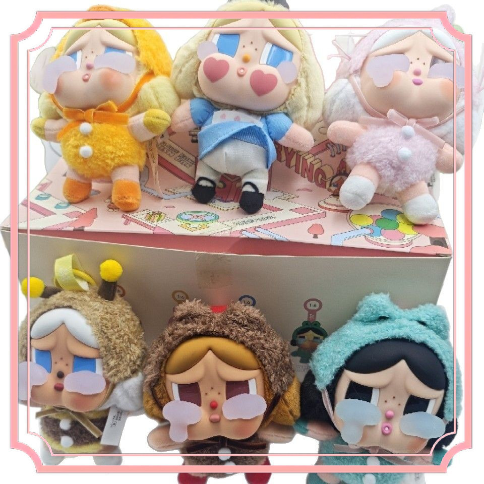 POPMART泡泡玛特CRYBABY眼泪工厂系列哭娃搪胶脸毛绒挂件公仔
